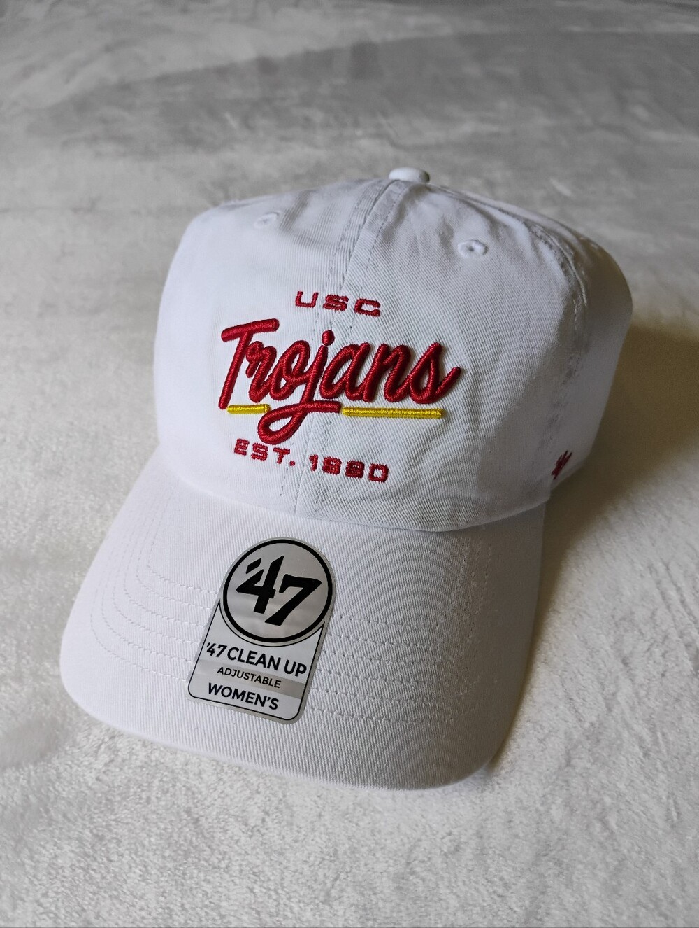 NWT USC Trojans White Script Women's Hat | '47 Brand Relaxed Fit | OSFA